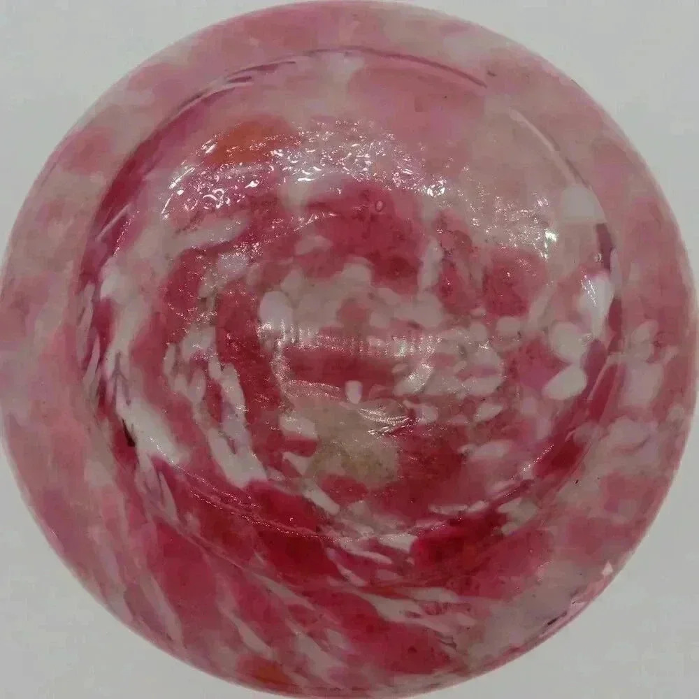 Vintage Glass Decanter Pink Cranberry Spatter Glass Vase - Picture 8 of 8